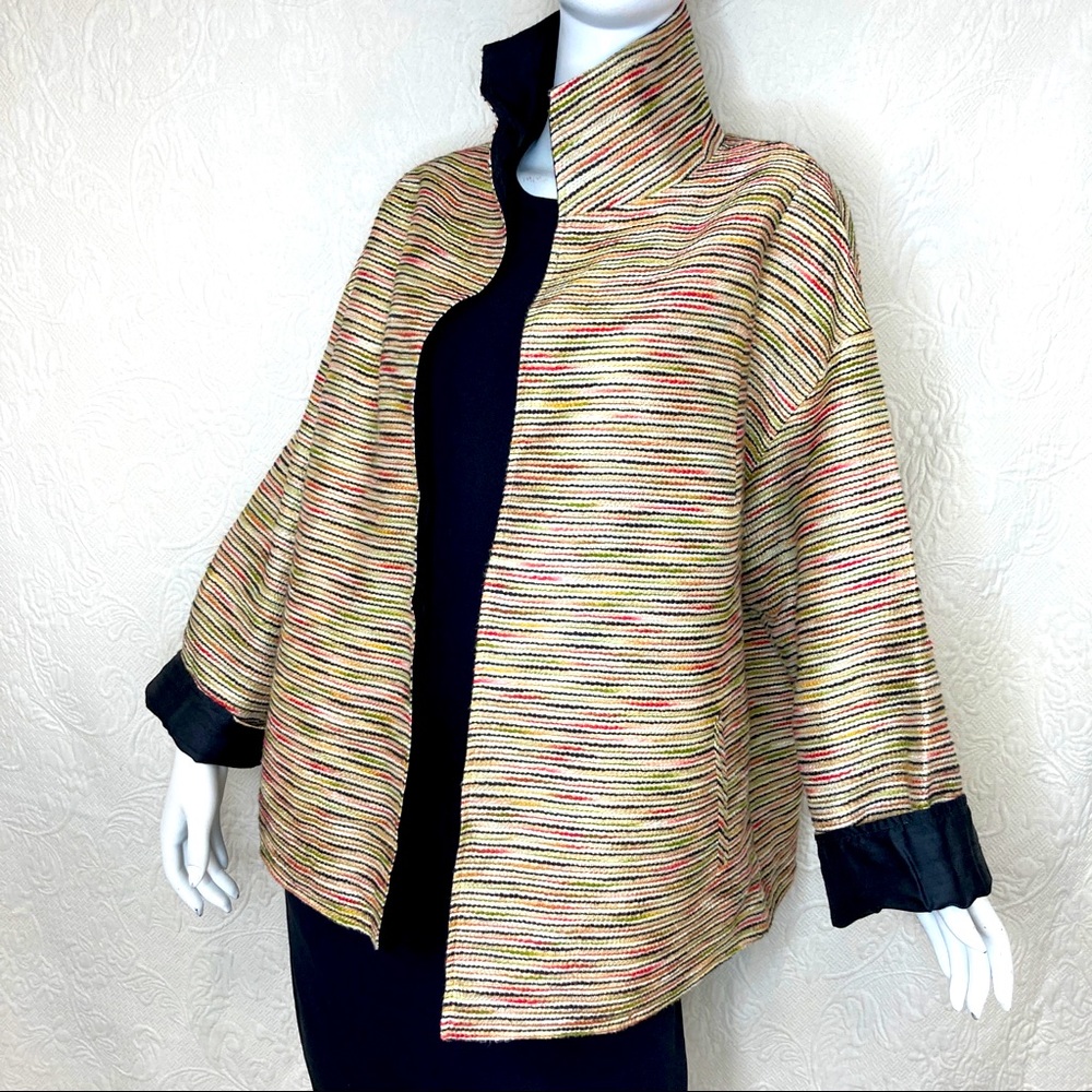 Lafayette 148 Reversible Silk & Cotton Open Jacket